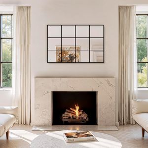 <span class=keywords><strong>Espejo</strong></span> de Pared con Marco de <span class=keywords><strong>Ventana</strong></span> Estilo Rústico, <span class=keywords><strong>Espejo</strong></span> Decorativo de Cuerpo Entero para Colgar o Apoyar en Sala de Estar, Dormitorio y Entrada - Product Image 6