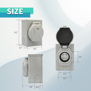 30amp NEMA 3R điện đầu vào hộp, NEMA L14-30P Máy phát điện đầu vào hộp, 125/250 Volt, thời tiết cho sử dụng ngoài trời, ETL được liệt kê - Product Image 4