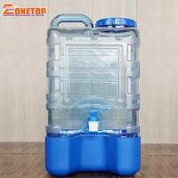Bouteille en plastique PC de qualité alimentaire 15L 15 litres 4 gallons Seau carré avec robinet