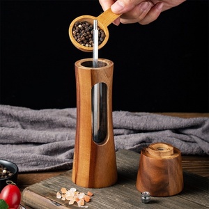 Premium Eco-Friendly Acacia Wood Salt and <b>Pepper</b> <b>Grinder</b> Set Manual Adjustable Wooden Mills with Ceramic/Stainless Steel Core - Product Image 4
