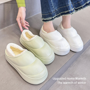 Vente chaude à la mode EVA plate-forme femmes hommes intérieur chaussures décontractées hiver en peluche semelle souple confort antidérapant bande élastique plat avec - Product Image 2