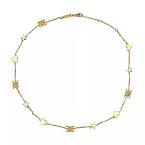 قلادة على شكل قلب ونجمة رائجة البيع، تصميم أنيق وفاخر وبسيط مصنوع من الفولاذ التيتانيوم، سلسلة عظم الترقوة - Product Image 6