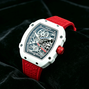 <span class=keywords><strong>Montre</strong></span> mécanique automatique multifonctionnelle pour <span class=keywords><strong>homme</strong></span>, <span class=keywords><strong>ultra</strong></span>-fine, en fibre de carbone blanche, à cadran ouvert, vente en gros - Product Image 1