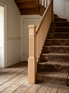 Poteau de balustrade mural moderne en bois, main courante en chêne naturel, fournisseur en gros, fabricant sur mesure - Product Image 3