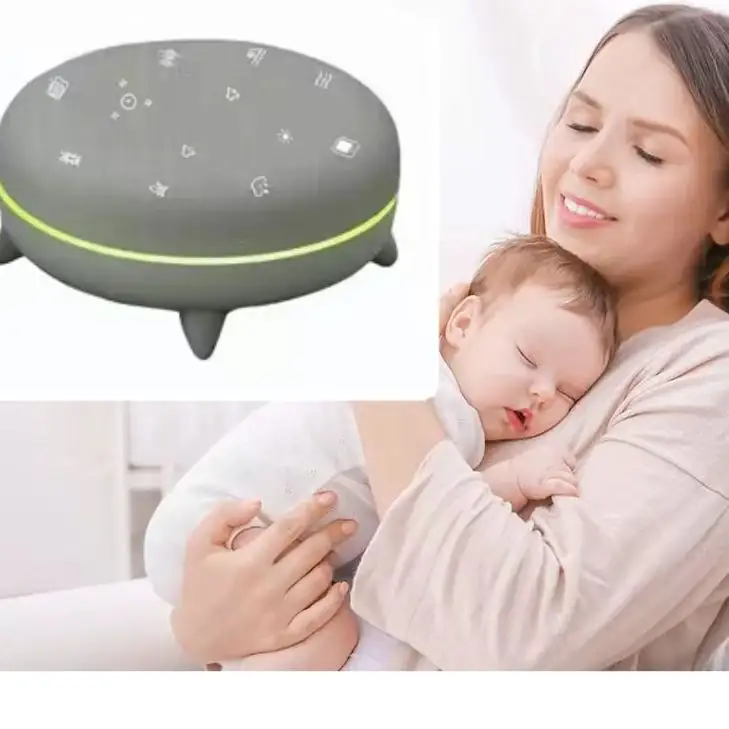 New Design Unique Smart White Noise Machine Speaker Lamp With Wake Up Night Music Light Led Digital Display Timing for child