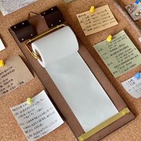Porte-mémos enroulable en bois avec barre métallique dorée, support multifonctionnel pour liste de notes de bureau, décoration de bureau, logo personnalisé