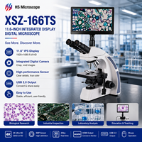 Microscope biologique numérique trinoculaire avec écran de 11,6 pouces, caméra 5MP, microscope de laboratoire USB