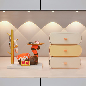 Lazy Money Panda Key Storage Resin Tabletop Ornament Feng Shui Decor Chinese New Year Gift Indoor - Product Image 2