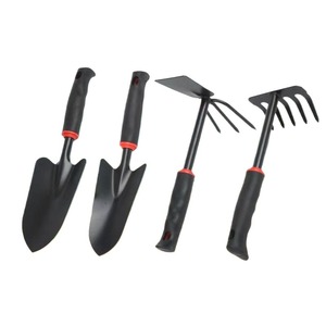 Juego de rastrillo de pala de acero al carbono de alta resistencia, 4 Uds., herramientas de jardinería de grado DIY, mango de goma, accesorios de jardín para plantar flores - Product Image 2