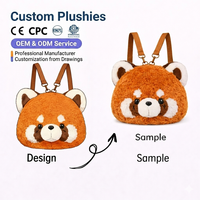 Sac à dos en peluche anime réglable, motif dessin animé, rembourrage en coton PP, idéal pour les anniversaires d'enfants - Vente chaude