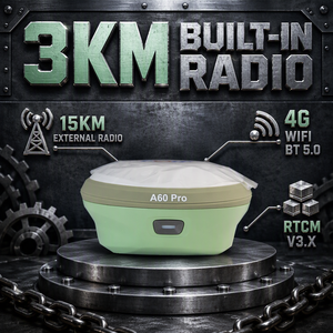 FOIF A60 Pro RTK GNSS 1408 ช่องสัญญาณ ความแม่นยำ 8 มม. กันน้ำระดับ IP68 ปรับระดับพลังงานได้ รองรับหลายย่านความถี่ บลูทูธ/ไวไฟ สำหรับงานสำรวจ - Product Image 2