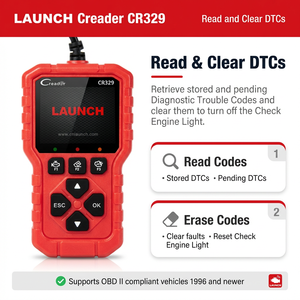 LAUNCH CR329 Scanner OBD2 Professionnel, Outil de Diagnostic Complet, Lecture/Effacement des Codes Mode6 Capteur O2 Mode8 pour Atelier de Réparation Automobile - Product Image 2