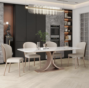 Table à manger moderne de luxe 6 places avec 6 chaises Sinered Stone Modèle 3D Design Table à manger complète avec grande dalle de pierre - Product Image 6