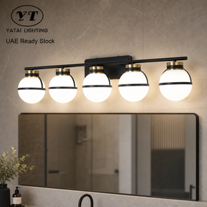 Modern Indoor Wall <b>Light</b> Black Gold Ironwork Glass <b>Globe</b> Shade E27 Five Bulbs For Living Room Bedroom Hotel Home - Product Image 1