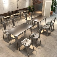 Simplicity OEM ODM Mobilier de restauration durable pour restaurants commerciaux, ensemble table et chaises de restauration rapide en acier inoxydable