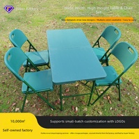 Ensemble table et chaises de jardin pliantes en acier, portables, pour usage domestique et professionnel