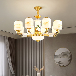 Lámpara de araña de estilo chino, fuente de luz Led de múltiples cabezales, Base de bombilla E27, forma redonda para sala de estar, dormitorio, iluminación del hogar - Product Image 3