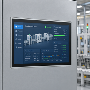 Écran tactile capacitif industriel de 15, 17 et 19 pouces, IP65, en alliage d'aluminium, montage VESA pour l'automatisation industrielle, contrôle HMI - Product Image 1