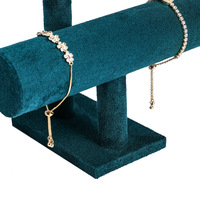 Vente en gros de présentoirs de bijoux en T à 2 niveaux bracelets de cheville en forme de bracelet en velours blanc noir beige présentoirs de bijoux pour magasin
