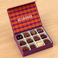 Boîtes en carton recyclables de taille personnalisée pour l'emballage de biscuits de chocolats stratification mate personnalisable 8-9 pièces coffrets cadeaux truffe