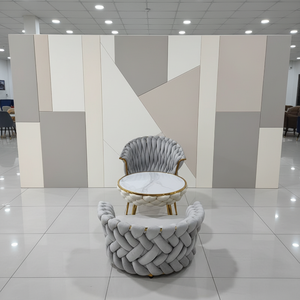 <span class=keywords><strong>Table</strong></span> de chevet ronde et stable de style minimaliste blanche avec pieds en acier inoxydable, <span class=keywords><strong>table</strong></span> à manger en pierre frittée mate - Product Image 3