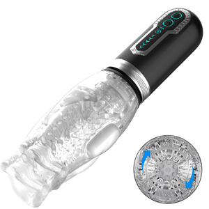 USB 충전식 남성용 페니스 익스텐더 진동기 자동 자위대 컵 흡입 기능 TPE 소재 남성 섹스 토이 - Product Image 4