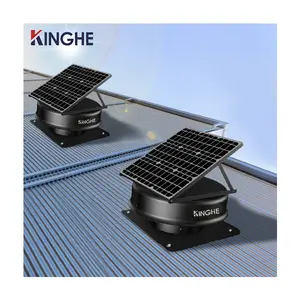 KINGHE warehouse 60W solar powered gable vent cooling extractor fan basement warehouse industrial ventilation wall exhaust fan