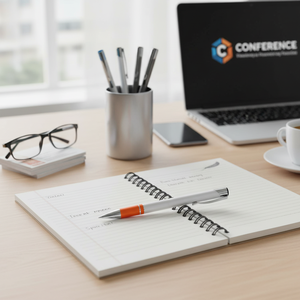 Penna a Sfera Sportiva in Metallo Arancione, Corpo in Alluminio Bianco Personalizzato con Piuma per Scopi Promozionali - Product Image 2