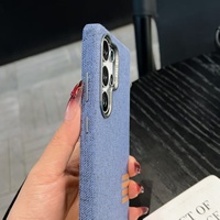 Étui de téléphone anti-chute magnétique en lin tissé Meracly compatible avec Samsung Galaxy S26/25/24/23 ultra S26/25/24/23+