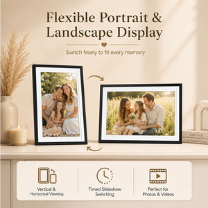 Cadre photo numérique WiFi tactile premium de 15,6 pouces avec horloge, écran IPS Full HD 1920x1080, partage instantané de photos/vidéos à domicile - Product Image 5