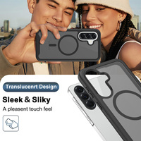 Nouvelle coque Samsung A57 mate douce au toucher, résistante aux chocs, protection intégrale, magnétique, avec dos effet peau