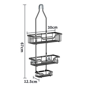 Pour Amazon support de rangement mural <span class=keywords><strong>en</strong></span> métal transfrontalier pour caddie de douche aucun perçage requis montage <span class=keywords><strong>en</strong></span> coin pratique pour salle de bain - Product Image 6
