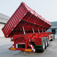 Promotion : Semi-remorque benne basculante latérale en acier, 25 tonnes, 45 m³, multi-essieux, en vente