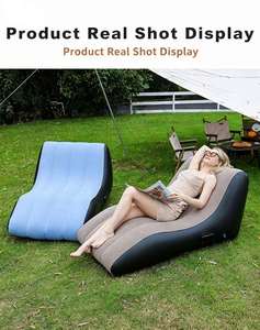 <b>Inflatable</b> Eco PVC Flocking <b>Sofa</b> Lounge Chair-Modern Design Waterproof Portable Foldable Camping Hiking Travel Outdoor Use - Product Image 4