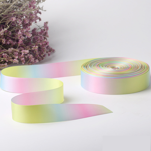 Dansky tùy chỉnh Grosgrain Ribbon cuộn hoa chuyển in đơn/đôi bên cầu vồng in ấn satin băng cho món quà đóng gói - Product Image 6