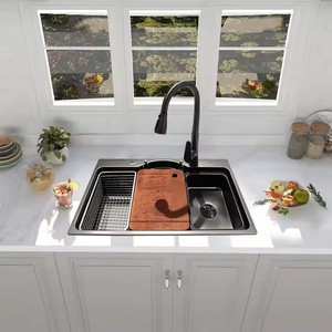 Fregadero de cocina inteligente con bandeja de un solo tazón de acero inoxidable 304 nuevo juego incluye cepillo inteligente <span class=keywords><strong>Bacha</strong></span> y tabla de cortar - Product Image 2