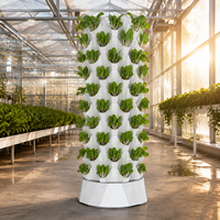 Système de jardinage vertical aéroponique et hydroponique à 10 niveaux avec pompe à eau et éponge de culture pour la laitue, le chou frisé et les herbes fraîches