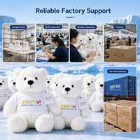 Fabricant de jouets en peluche personnalisés, ours polaire en peluche OEM, ours en peluche pour enfants, cadeau, promotion de Noël en magasin de détail