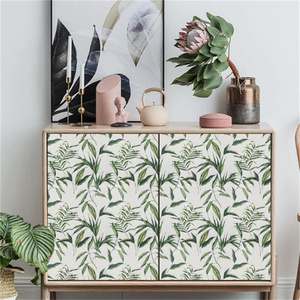 Nouvel autocollant mural de style chinois, <span class=keywords><strong>papier</strong></span> <span class=keywords><strong>peint</strong></span> à feuilles de bambou vert tropical, résistant à l'humidité pour la décoration murale de la chambre - Product Image 1