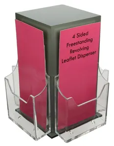 4 Sided Revolving Acrylic Brochure Stand