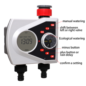 Dual Outlet Digital Water <b>Timer</b> Solenoid Automatic Irrigation Controller System for Garden Hose - Product Image 1