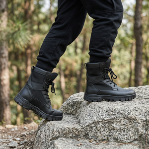 DSF74 PAP Leather Tactical <b>Boots</b> Waterproof Outdoor All Seasons <b>Black</b> Men <b>Work</b> <b>Boot</b> - Product Image 5