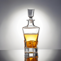 Réveilleur de vin en verre cristal transparent de luxe classique, cadeau d'affaires, capacité 750 ml avec option de logo personnalisé