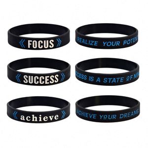Bracelets en silicone personnalisés en gros pour la motivation et la concentration – Le succès à portée de main - Product Image 3