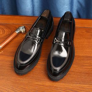 Wholesale Genuine Leather Pointed <b>Toe</b> Business Casual Shoes Autumn British Men's Breathable Lightweight - Product Image 5