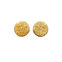 Boucles d'oreilles clous rondes en laiton plaqué or - Accessoire tendance, léger, luxueux et élégant pour les occasions spéciales et les anniversaires