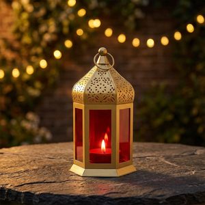 Lanterne en fer élégante pour la décoration des maisons, apportant une lueur décorative qui rehausse les designs intérieurs uniques et l'ambiance de l'intérieur. - Product Image 6