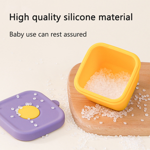 Boîte de préparation de repas réutilisable pour enfants, fonction chauffante, 150 ml, conteneur à collation en silicone rond et carré - Product Image 5