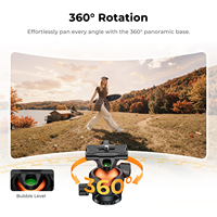 Trépied pour appareil photo K&F Concept A305A1+BH-40, non réversible, avec rotule compatible Arca, trou fileté 3/8'', base triangulaire en plastique