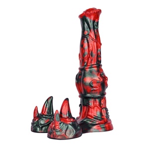 Dildo anal grande con nudos de fantasía, colorido, con forma de animal, de caballo, plug anal con ventosa, dildo alienígena para hombres y mujeres - Product Image 1